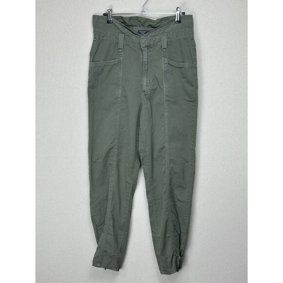 Abercrombie & Fitch High Waist Jogger Pants Size Small Olive Green Lightweight - Picture 1 of 16